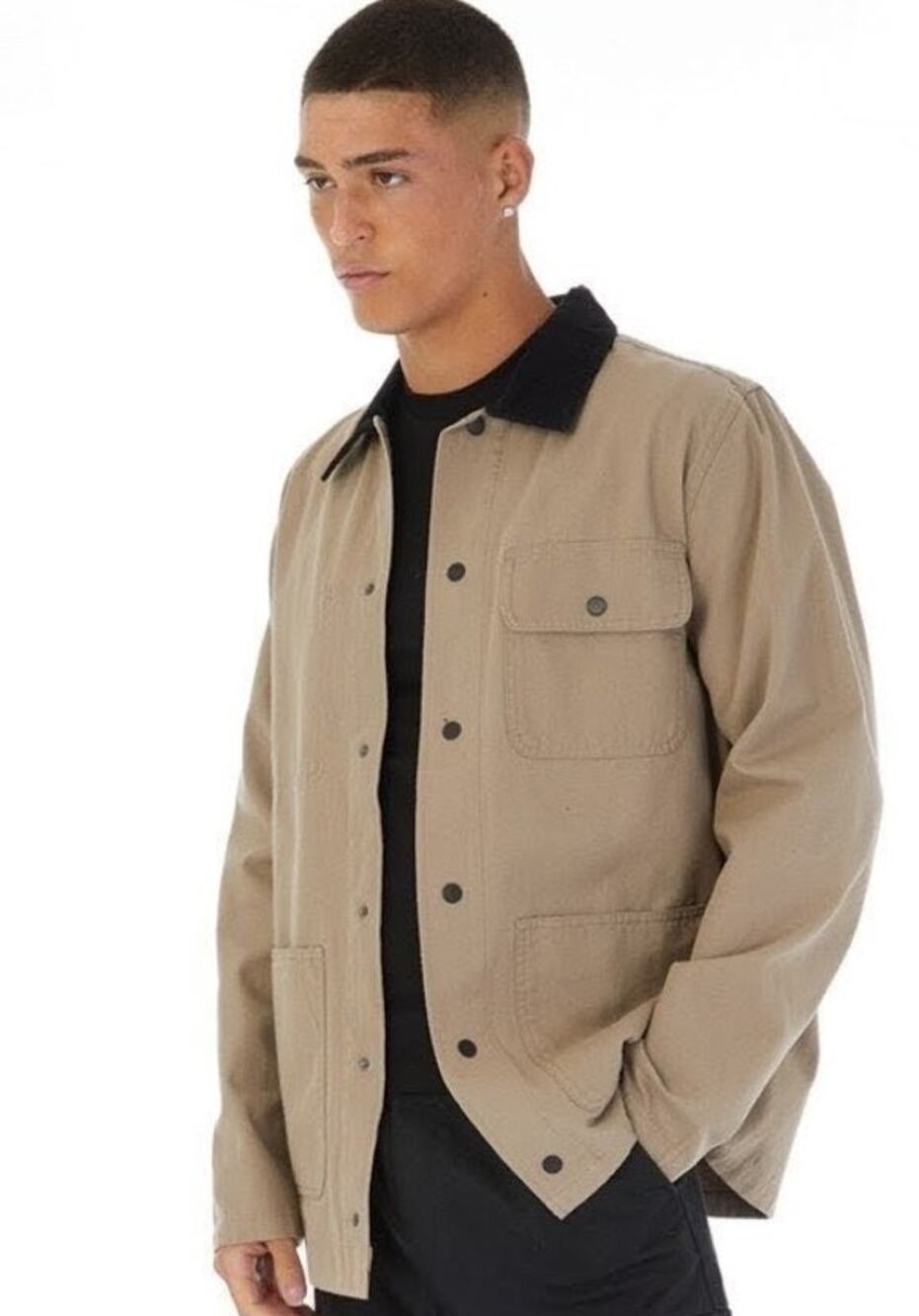 Vans Off The Wall Chore Coat XS Canvas Barn Jacket Corduroy Collar Utility